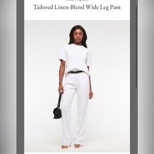 Tailored Linen-Blend Wide Leg Pant
